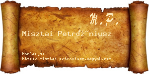 Misztai Petróniusz névjegykártya